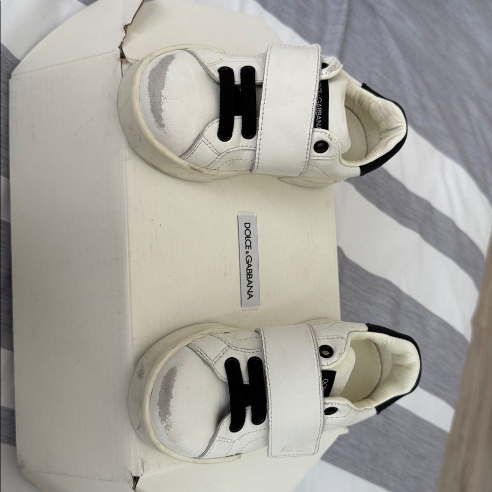 Dolce & Gabbana White and Black Baby Sneakers